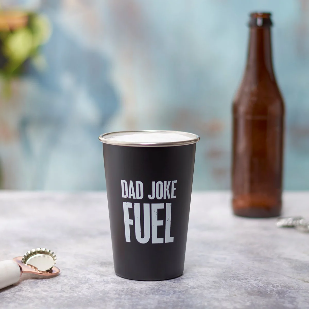 Dad Joke Fuel 16 oz Stainless Steel Pint Cup - Image 2