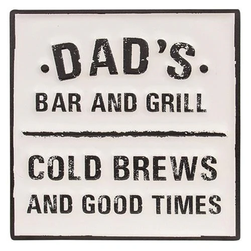 Dad's Bar & Grill 11.75" Distressed Metal Sign - Image 2