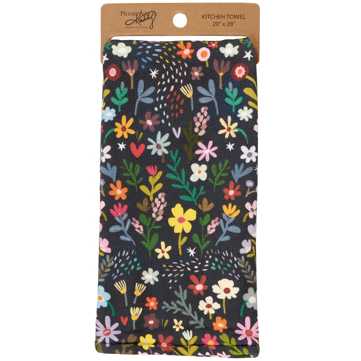 Dark Floral Kitchen Towel