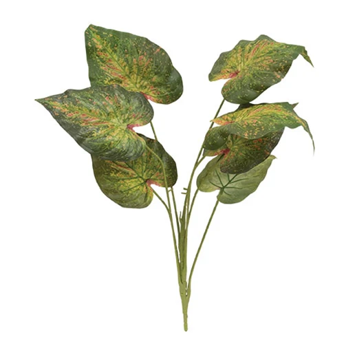 Dark Green Perilla Leaf Speckled 24" Faux Foliage Bush