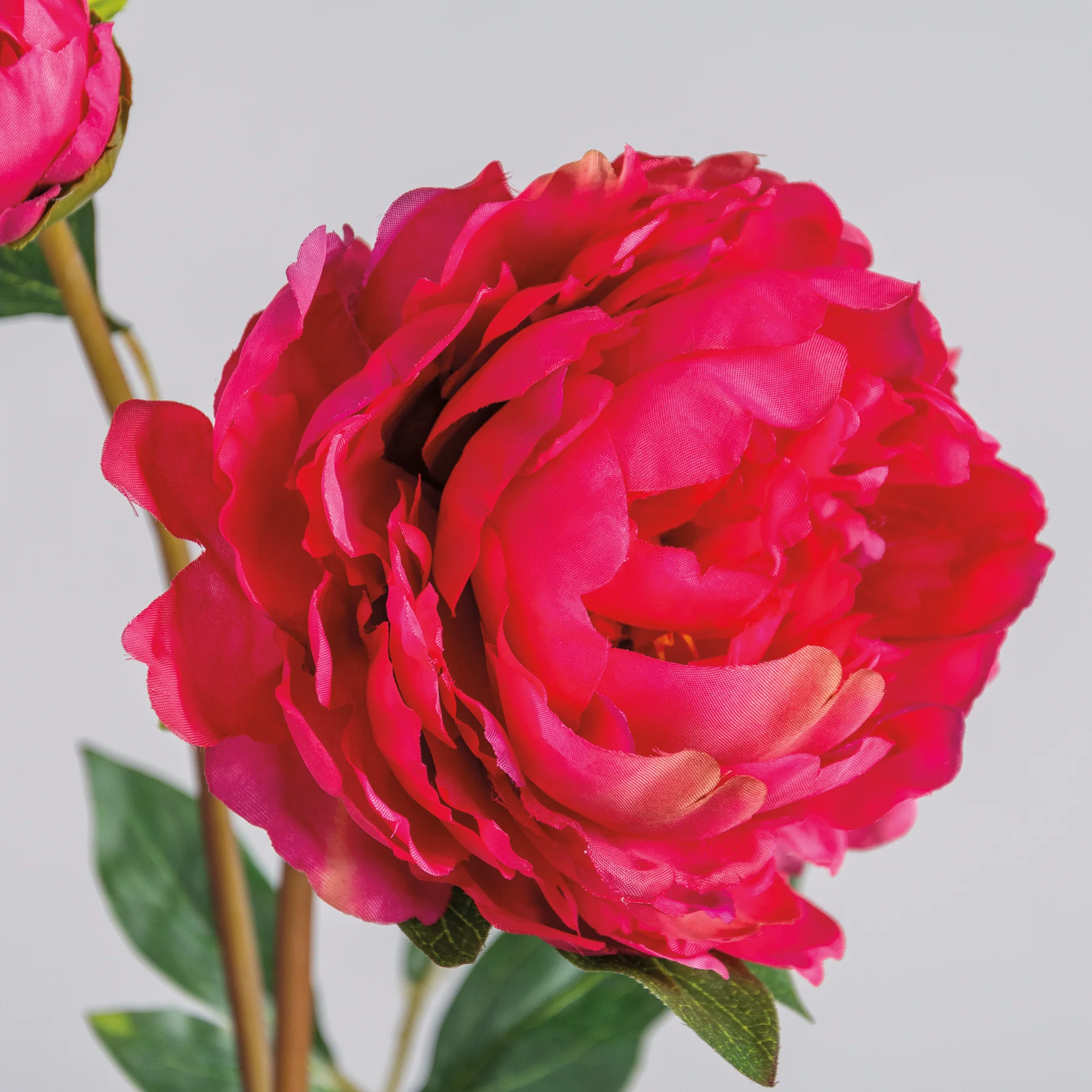 Dark Pink Peony 24" Faux Floral Stem - Image 3