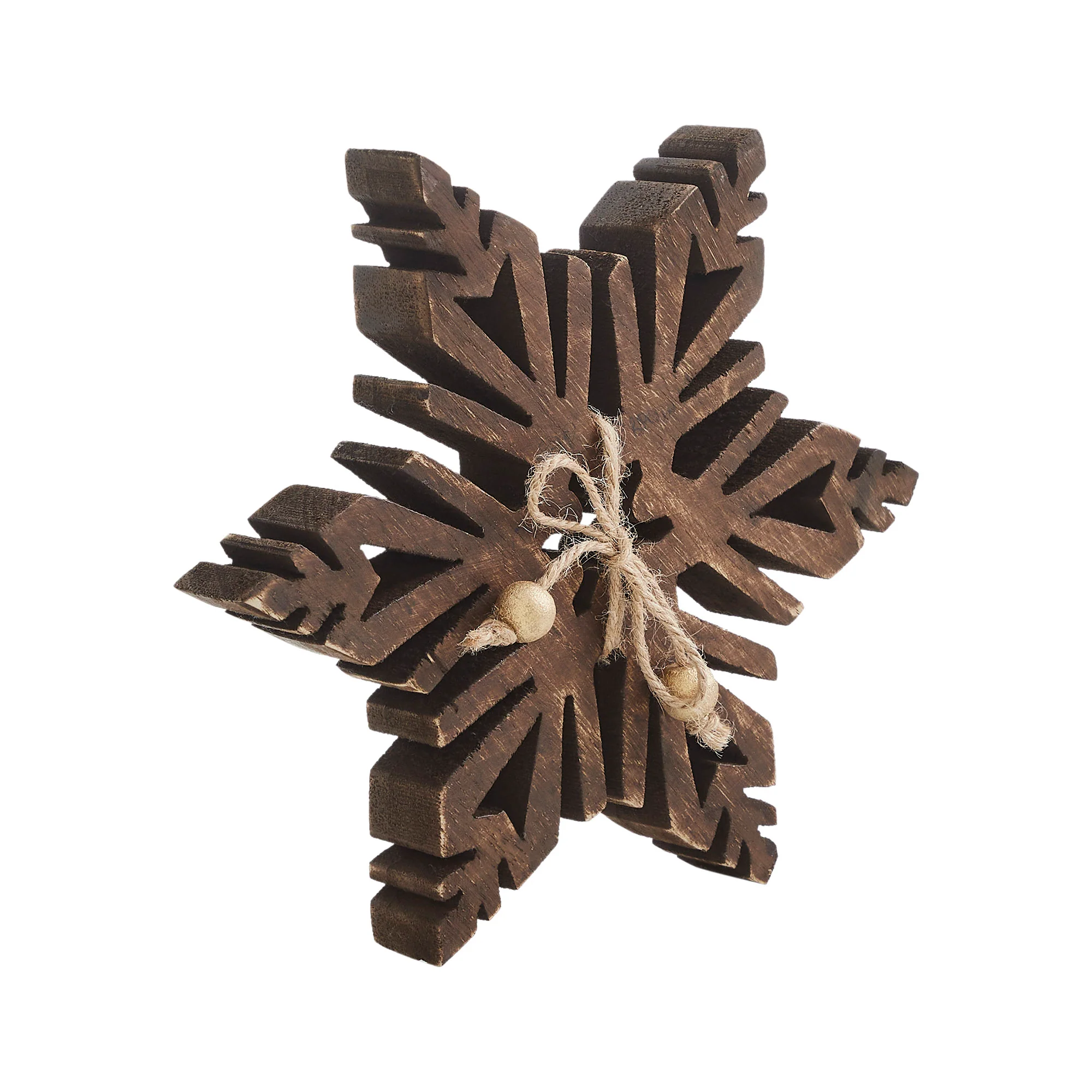 Dark Wooden Snowflake 7.75" - Image 2
