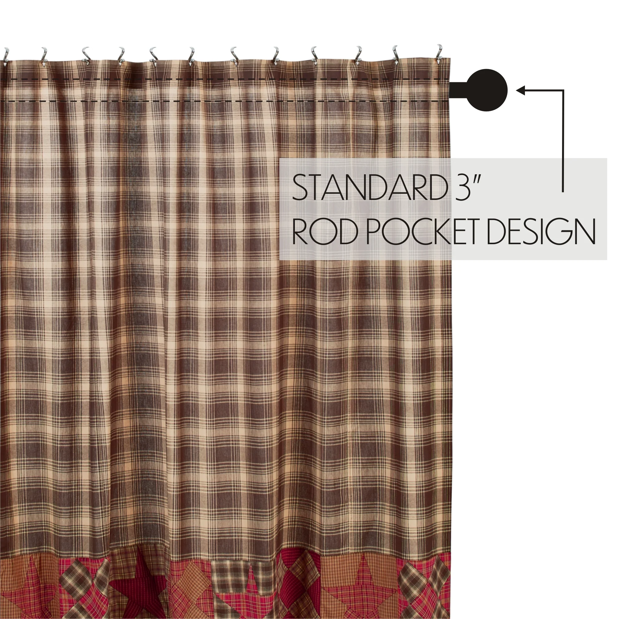 Dawson Star Patchwork Shower Curtain 72" x 72" - Image 4
