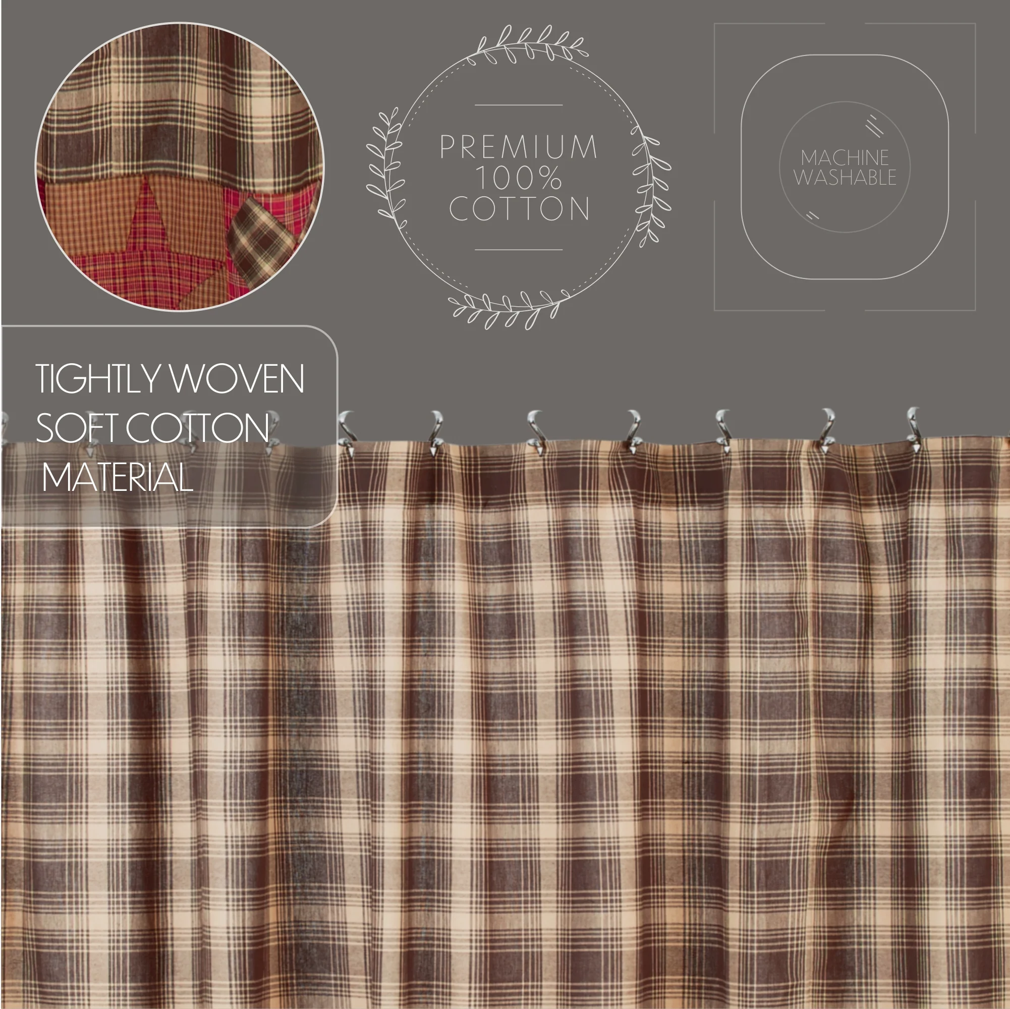Dawson Star Patchwork Shower Curtain 72" x 72" - Image 5