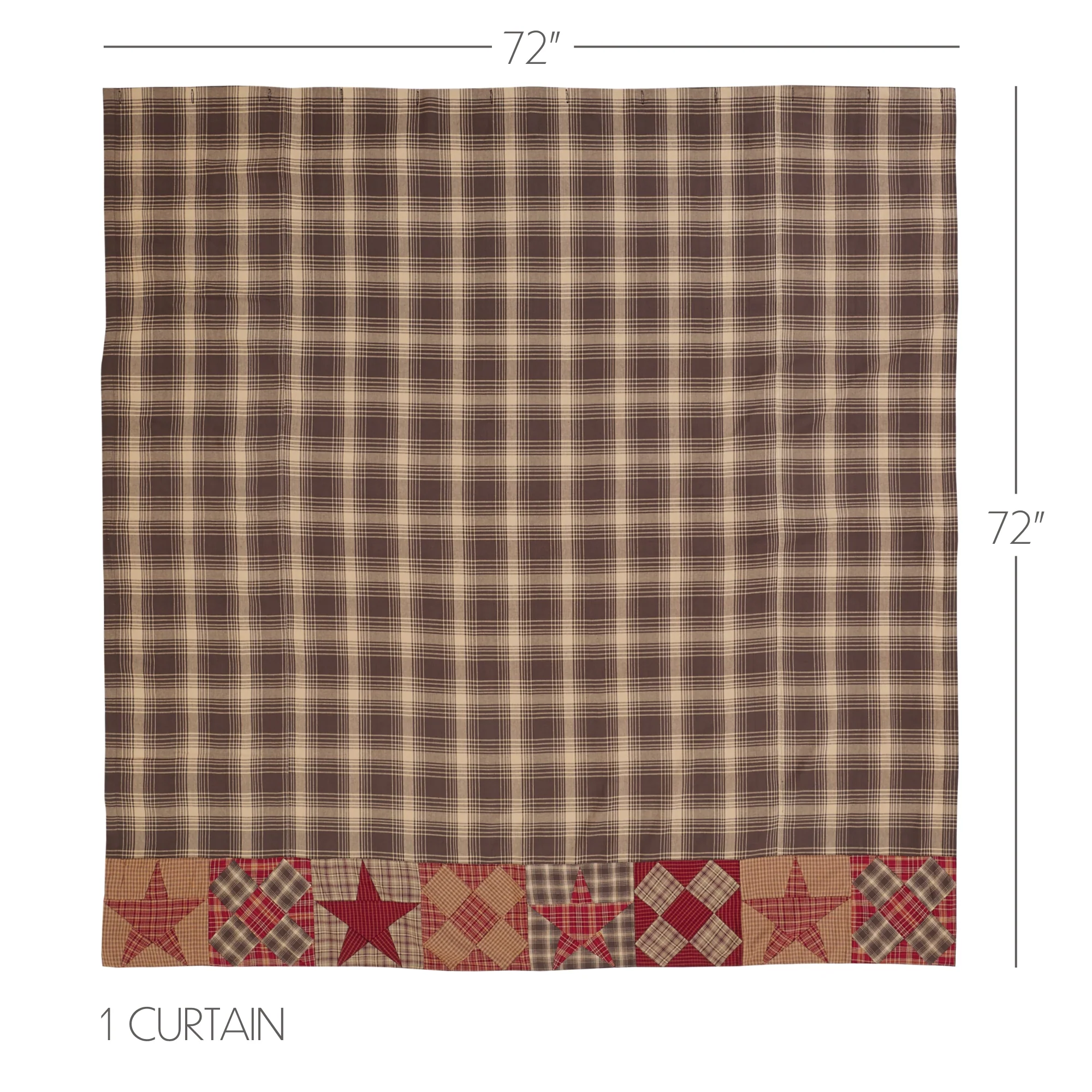 Dawson Star Patchwork Shower Curtain 72" x 72" - Image 7