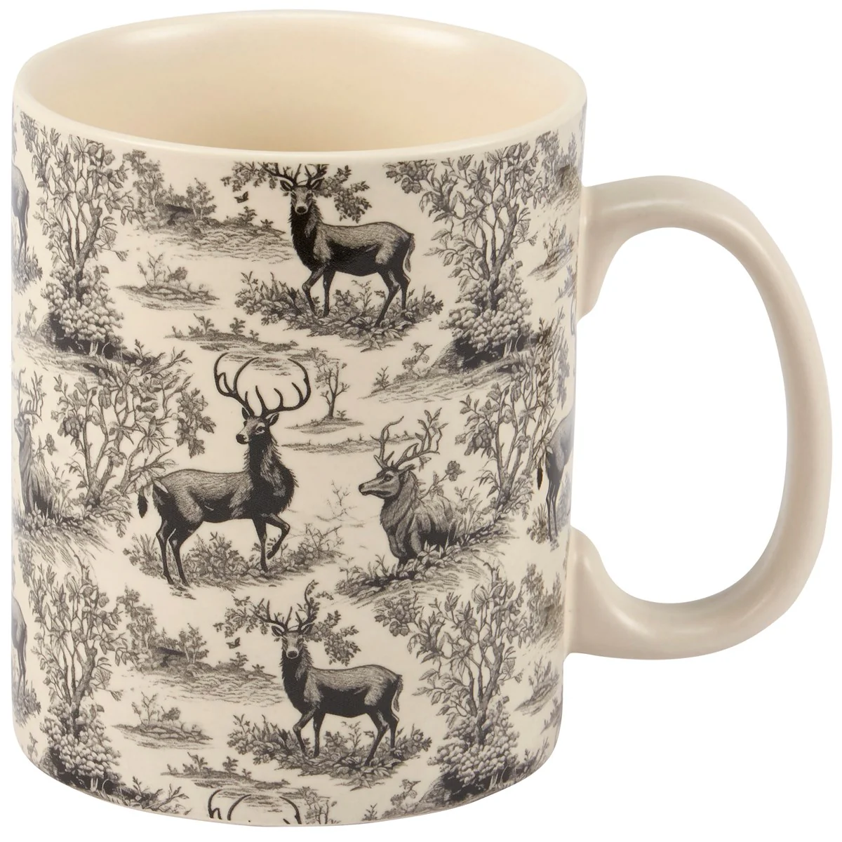 Deer Black Toile 20 oz Stoneware Mug - Image 2