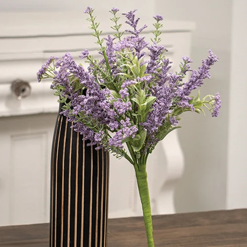Delicate Lilac Astilbe & Lace 14" Faux Floral Bush