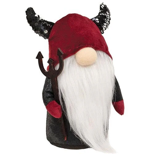 Devil Gnome With Sequin Horns Figure