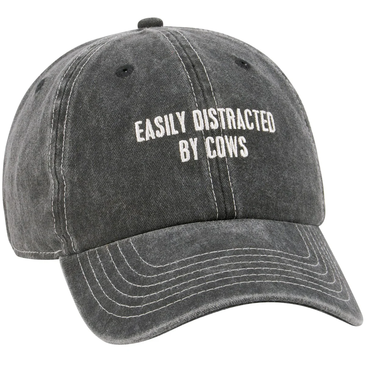 Distracted By Cows Distressed Baseball Cap