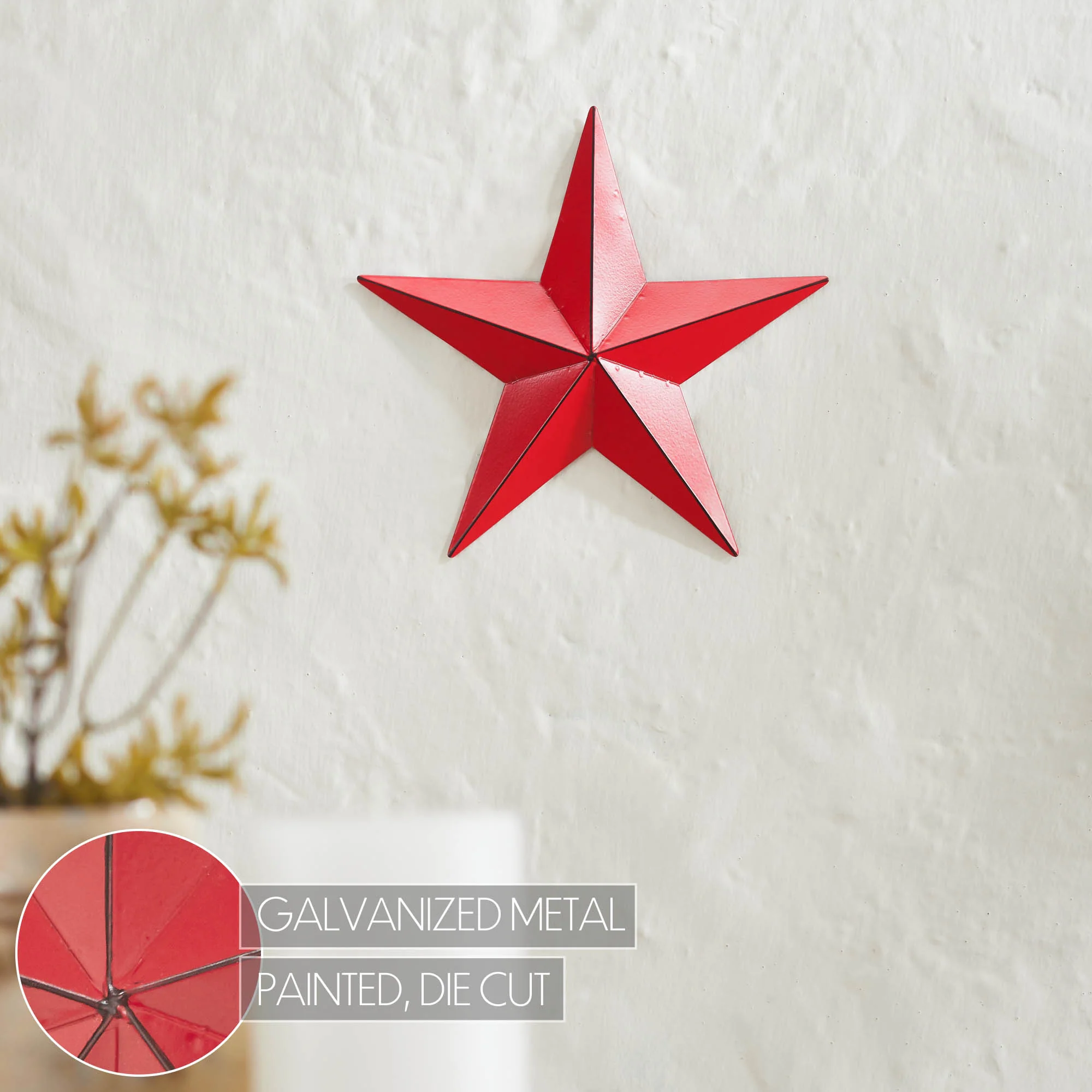 Distressed Barn Red 8" Metal Star - Image 6