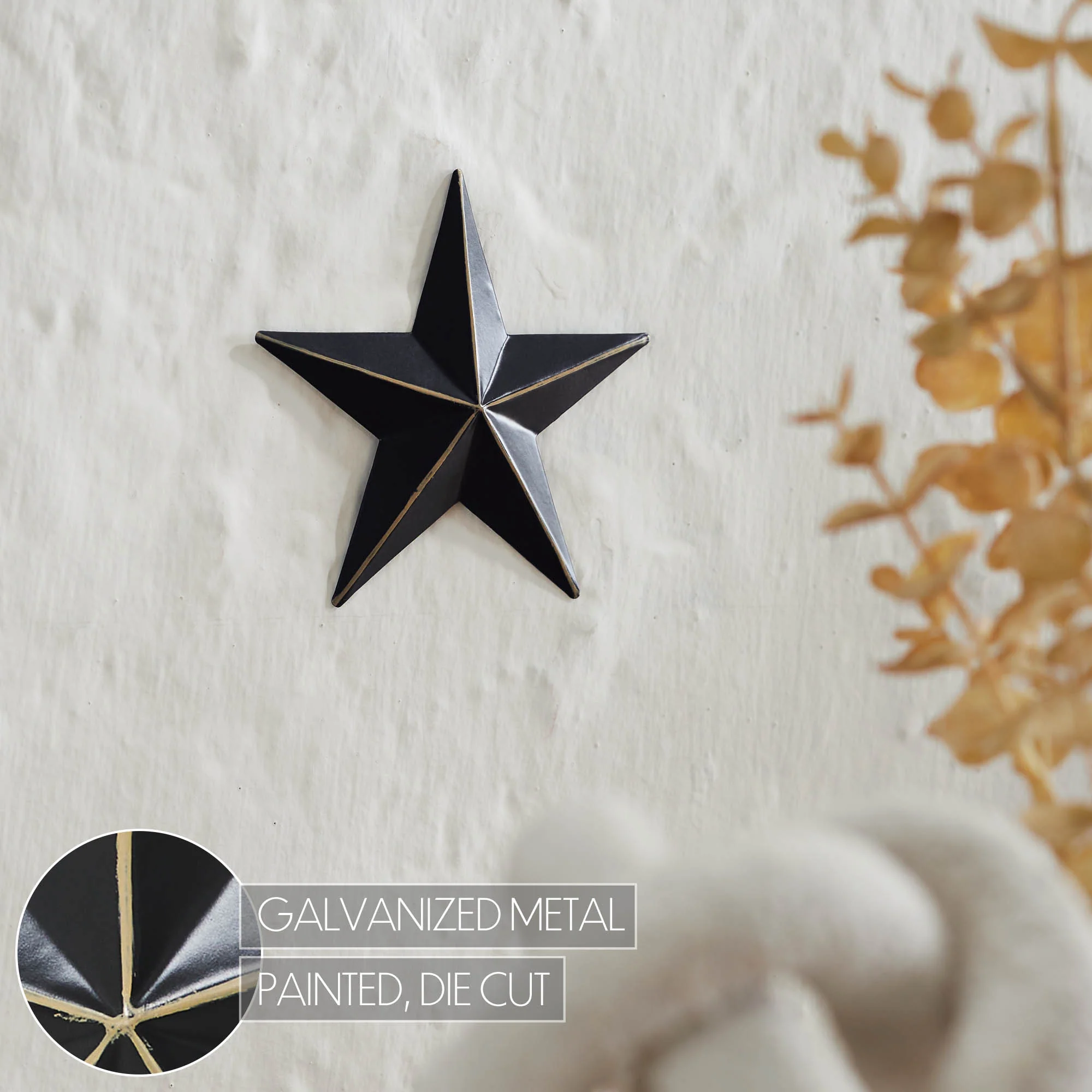 Distressed Black Metal Star 4" - Image 6