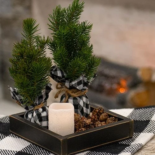 Distressed Black Wooden 7" Square Candle Box - Image 4
