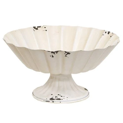 ๐ Distressed Cream 4" Metal Urn