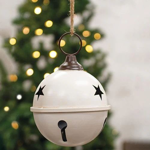 Distressed Cream Metal 7" Jingle Bell