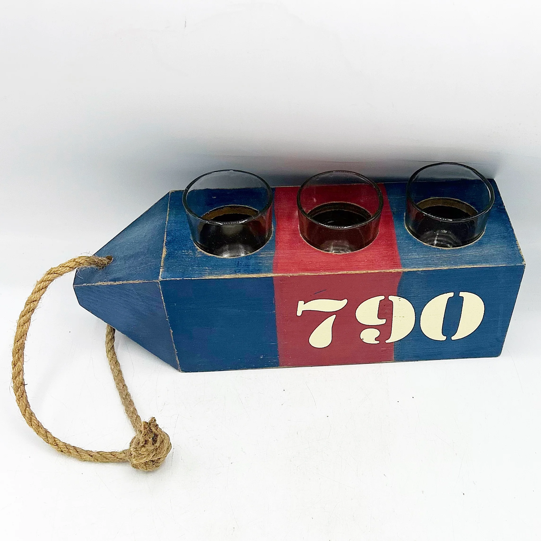 ๐ Distressed Decorative Buoy Triple Candle Holder - Image 5
