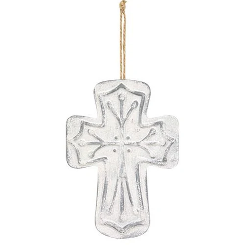 ๐ Distressed Metal Cross Ornament - Image 2
