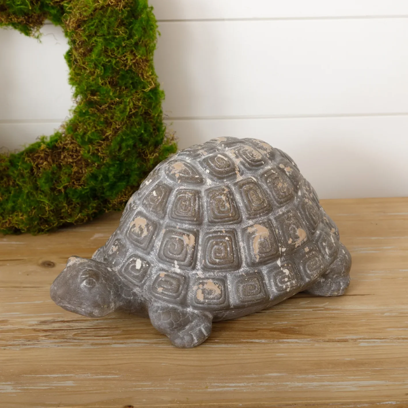 Distressed Terracotta Turtle Garden Decor