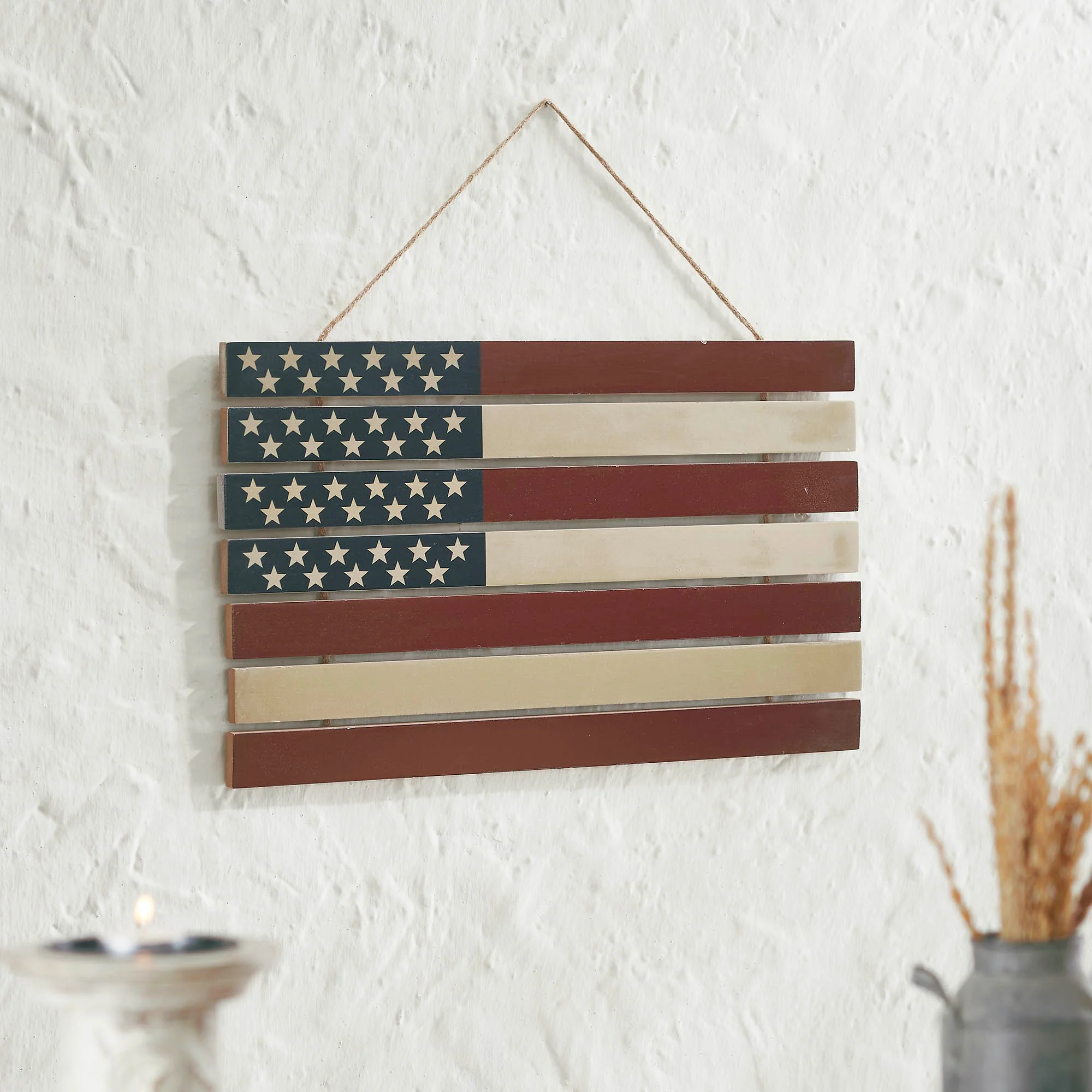 Distressed Wooden Americana Flag Wall Hanging