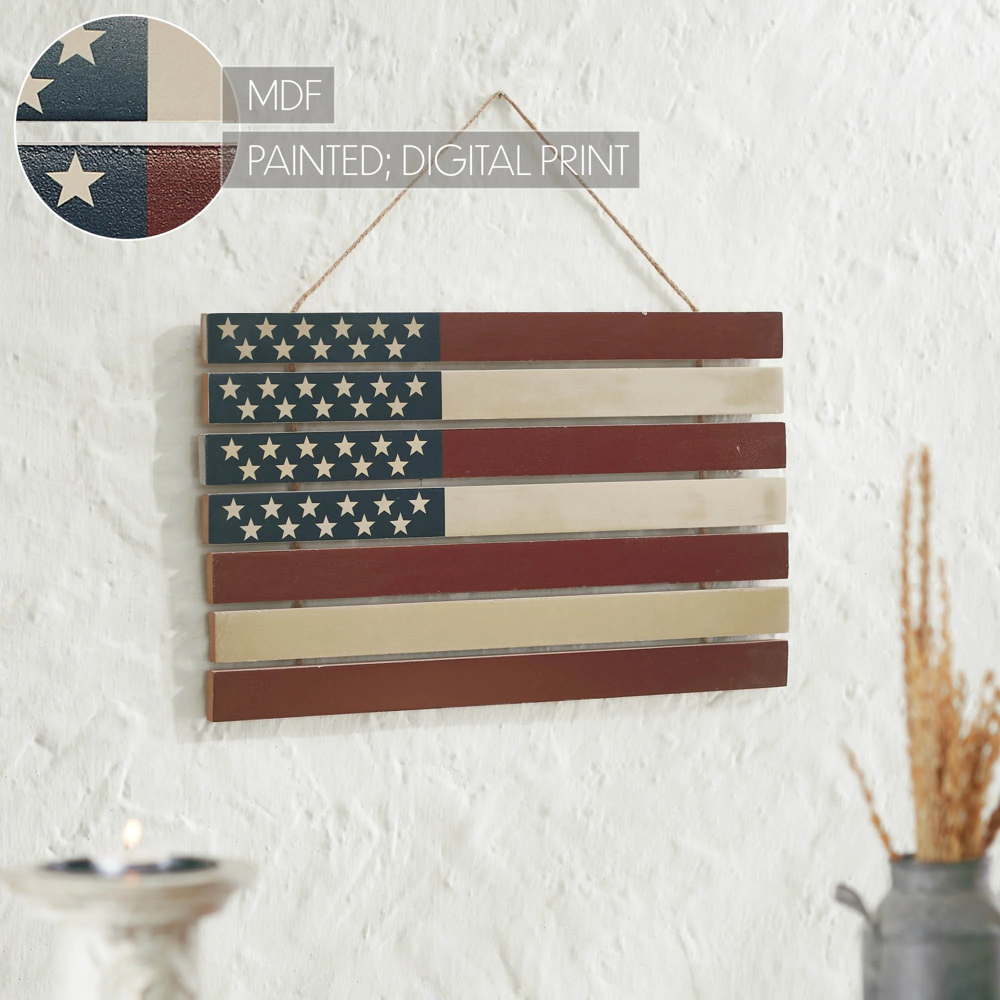 Distressed Wooden Americana Flag Wall Hanging - Image 6