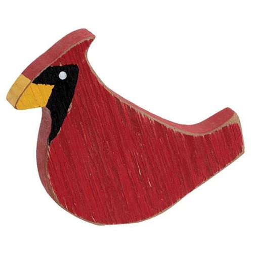 ๐ Distressed Wooden Cardinal Small Sitter