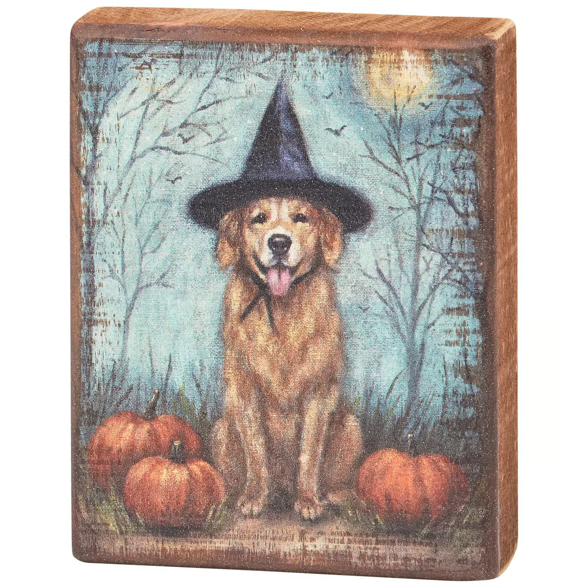 Dog As A Witch 5" Block Sign