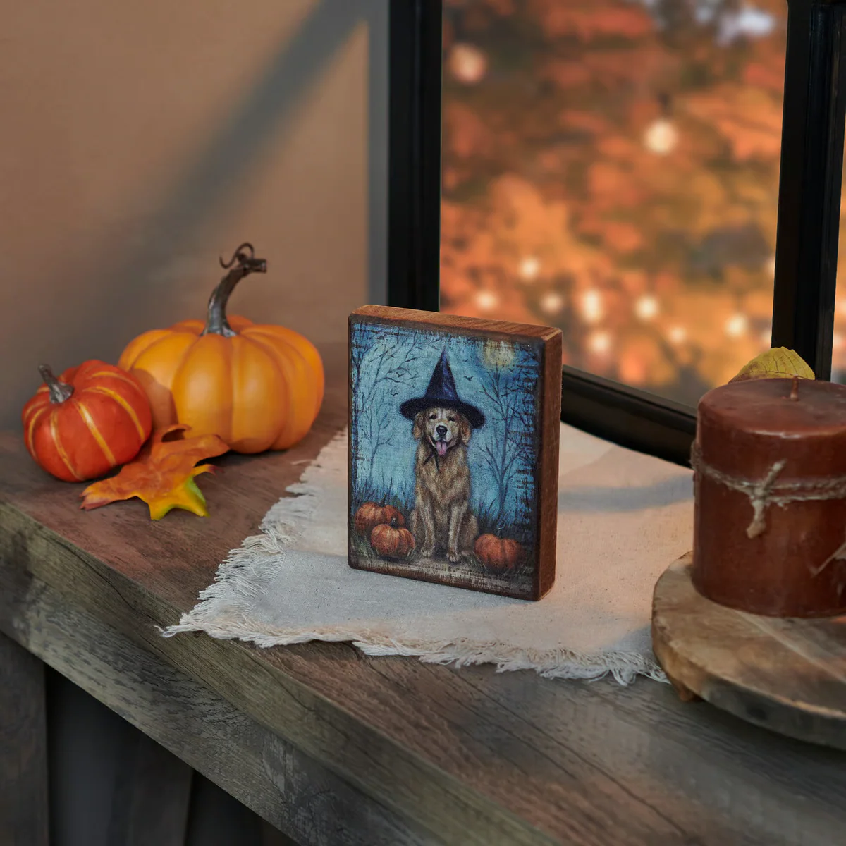 Dog As A Witch 5" Block Sign - Image 2