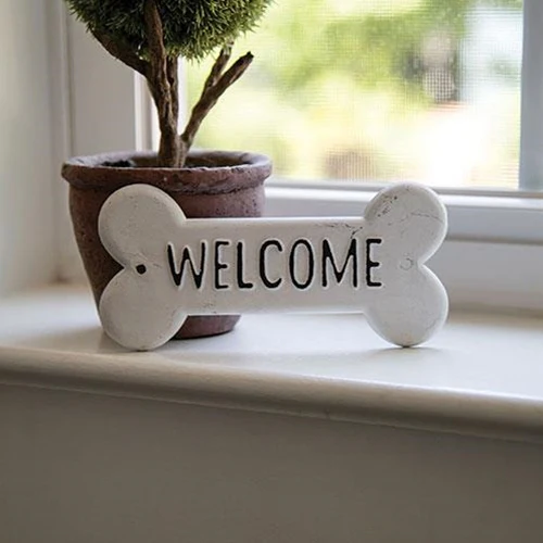 Dog Bone Welcome Small Metal Sign
