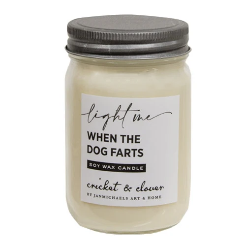 Dog Farts Soy Wax Mason Jar Candle 12oz.