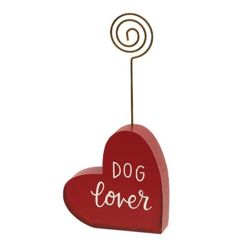 💙 Dog Lover Wooden Heart Photo Holder