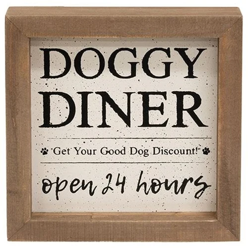 Doggie Diner Open 24 House 6" Framed Sign - Image 2