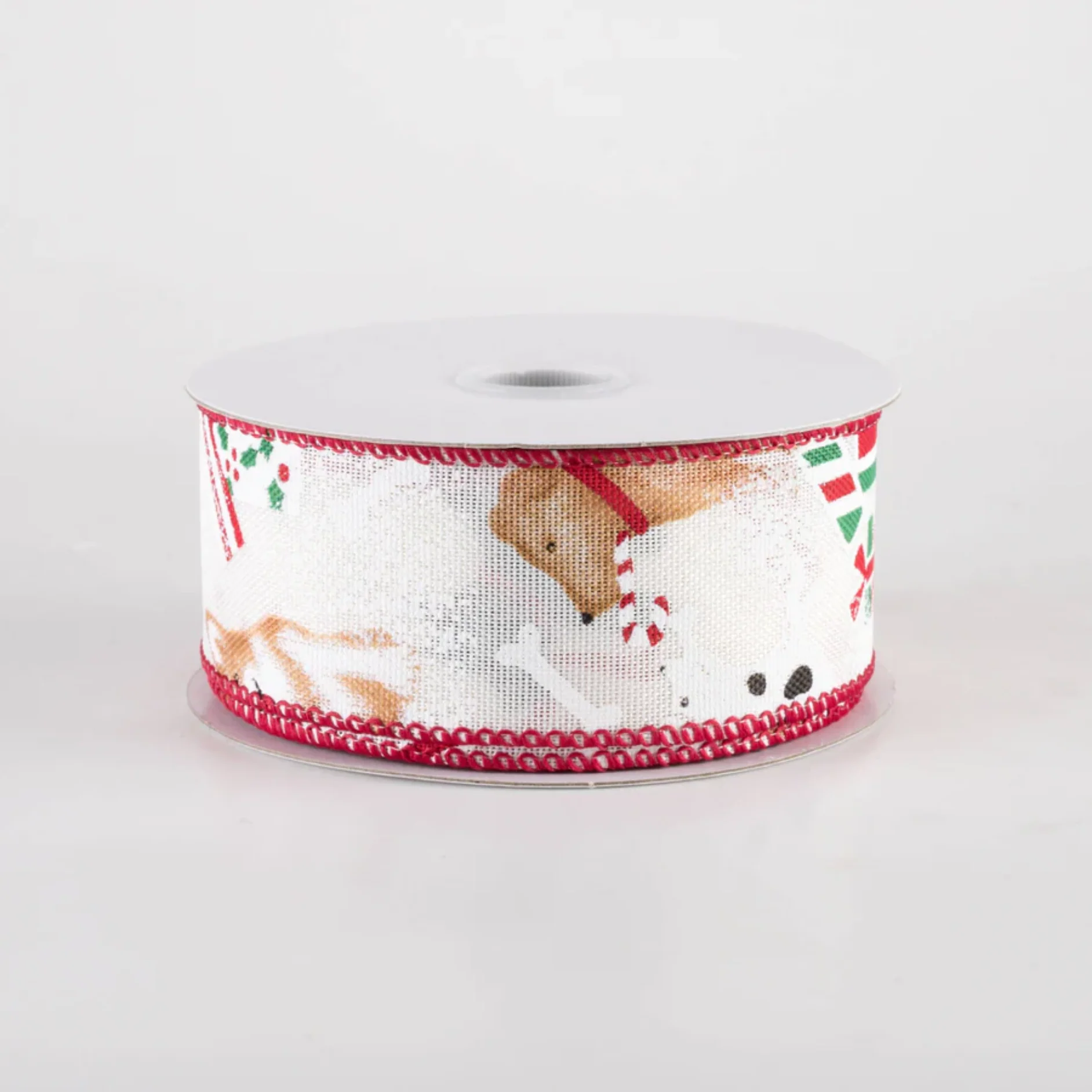 Dogs Playing On Christmas Cream Colored Ribbon 1.5" x 10 yards - Image 2