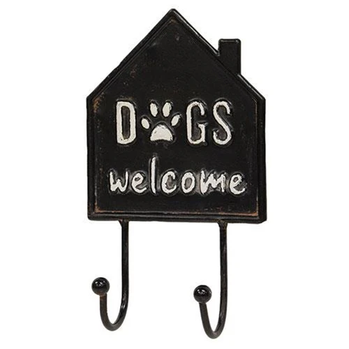Dogs Welcome House Shaped Metal Wall Hook - Image 2