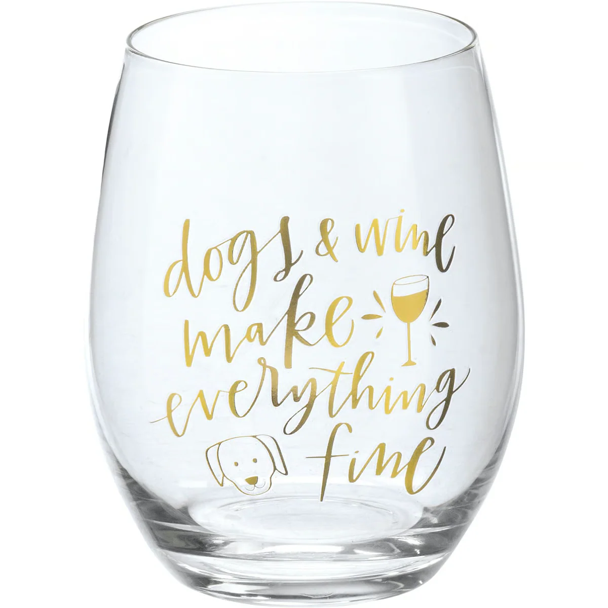 ๐ Dogs & Wine Make Everything Fine Wine Glass
