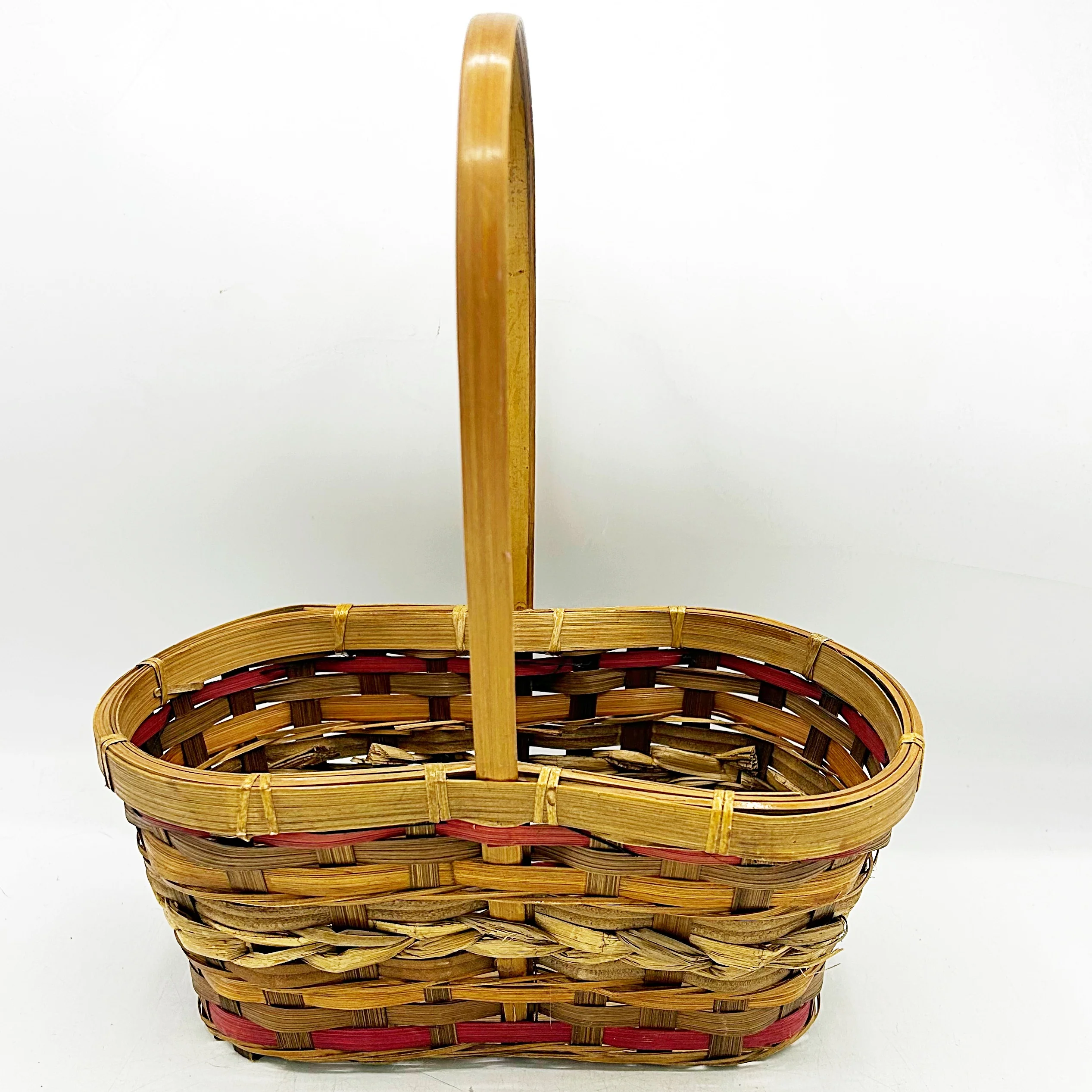 ๐ Double Section Wicker Basket with Handle