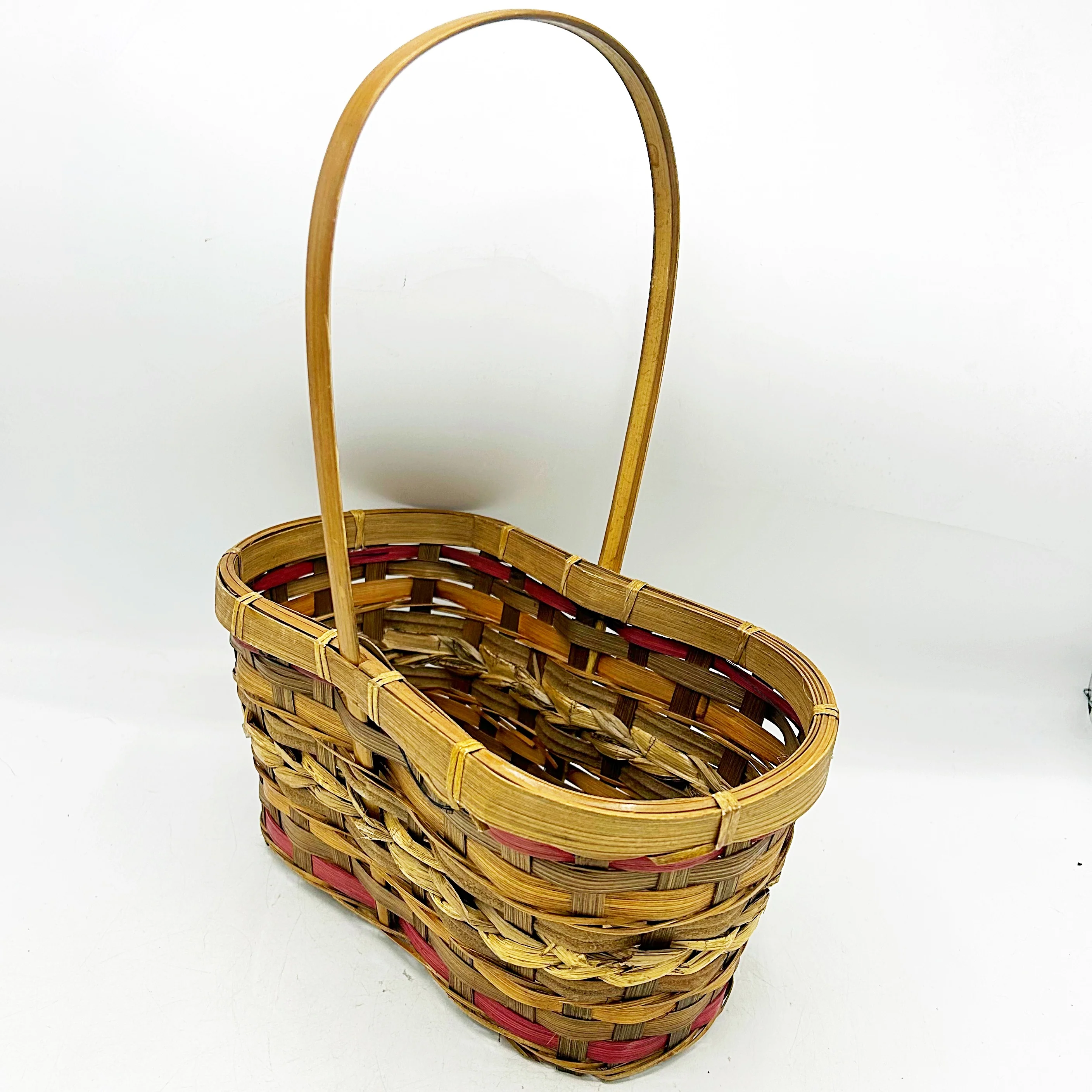 ๐ Double Section Wicker Basket with Handle - Image 2