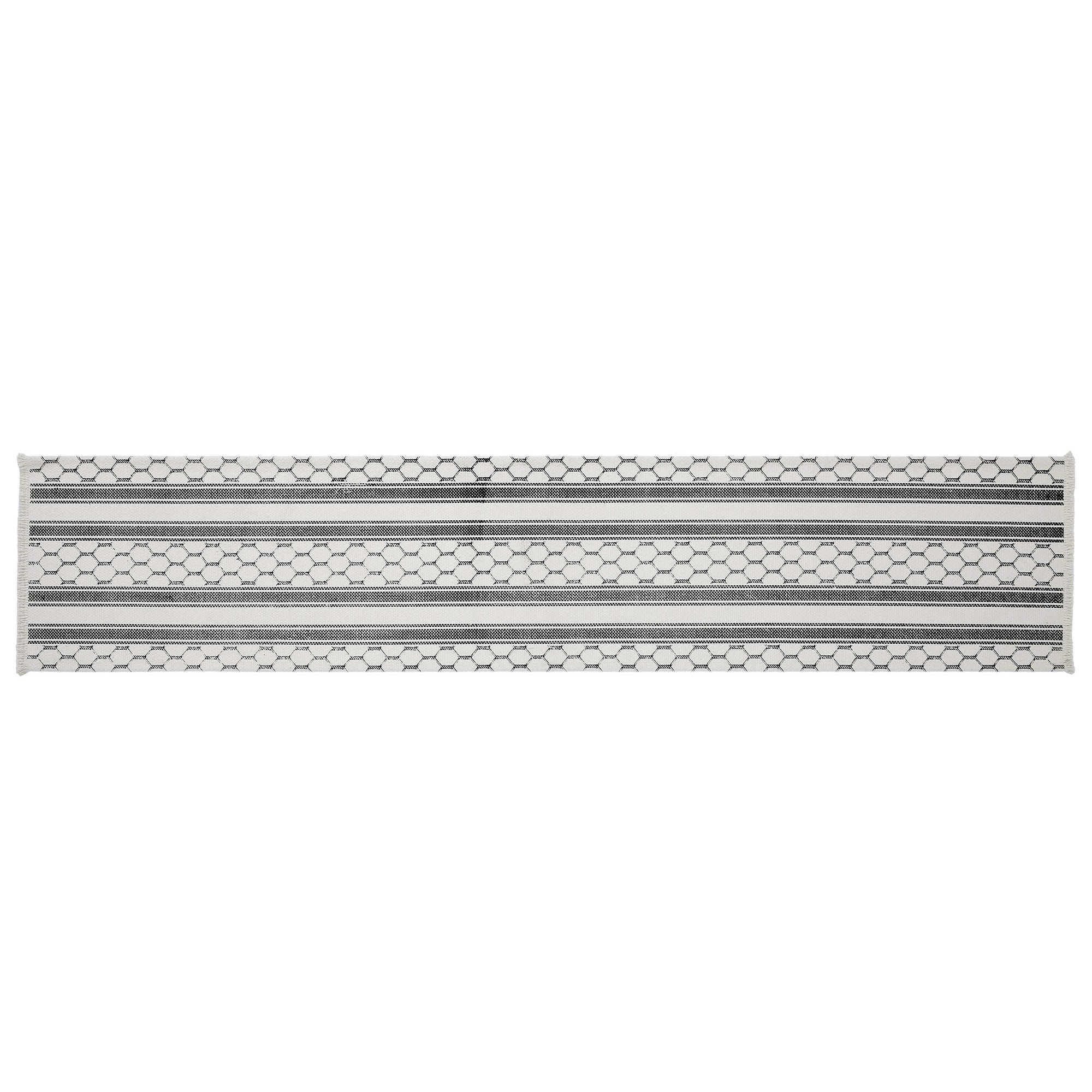 Down Home Chicken Wire and Stripes Patterned 60" Table Runner - Image 3
