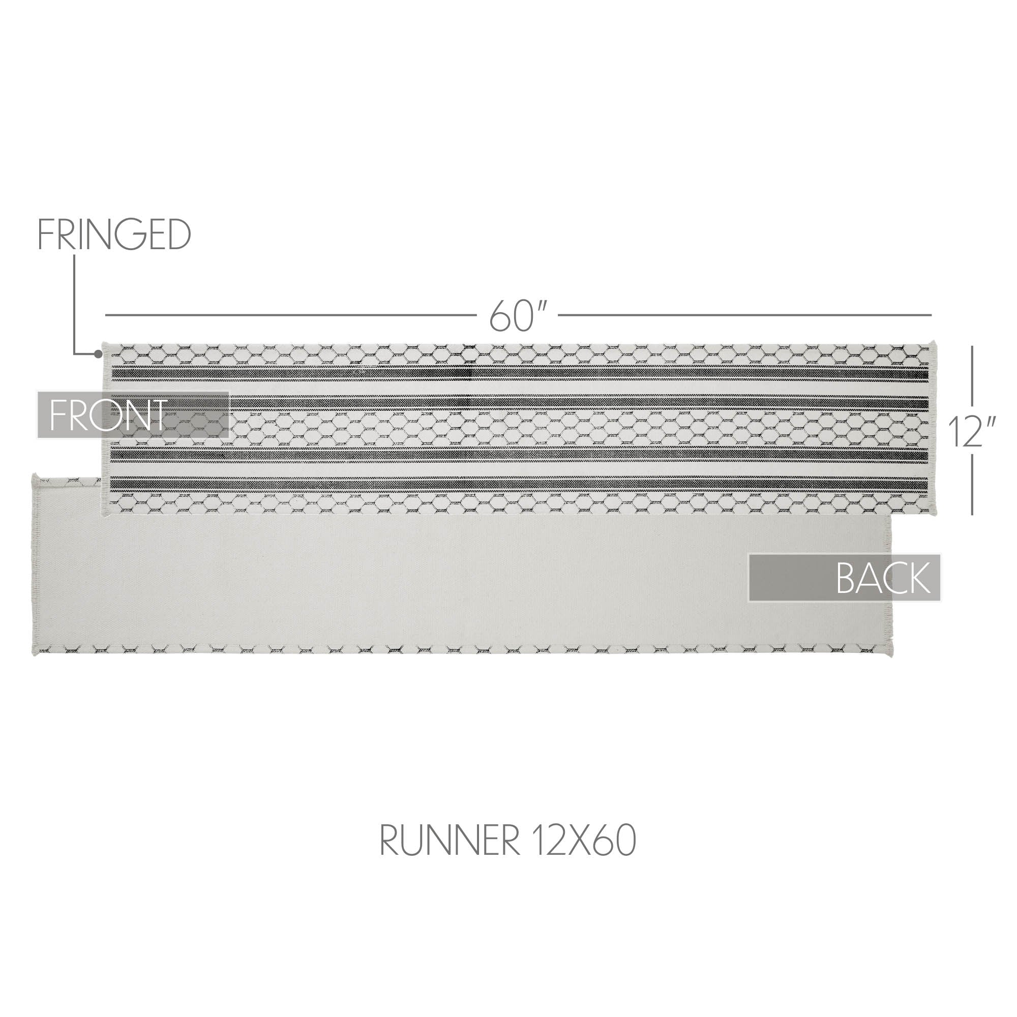 Down Home Chicken Wire and Stripes Patterned 60" Table Runner - Image 4