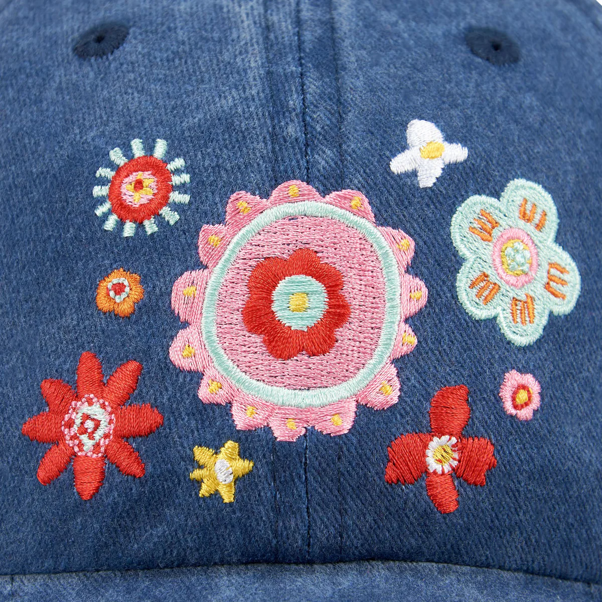 Dream Big Embroidered Floral Baseball Cap - Image 3