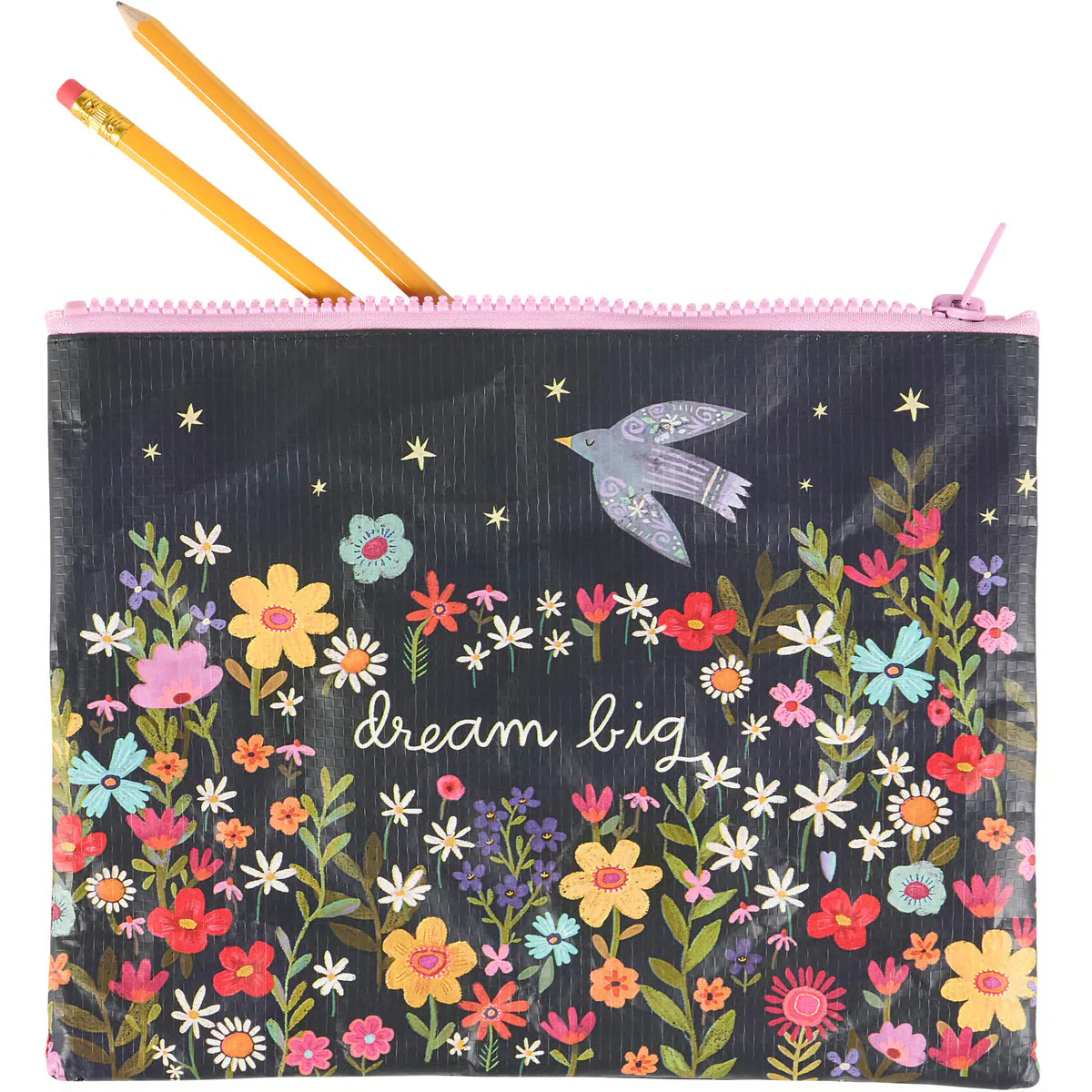 Dream Big Floral Zipper Pouch
