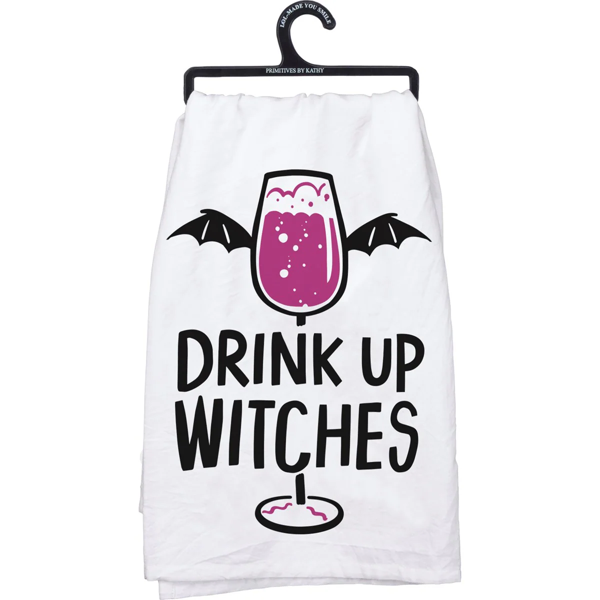 ๐ Drink Up Witches Bat Wing Kitchen Towel
