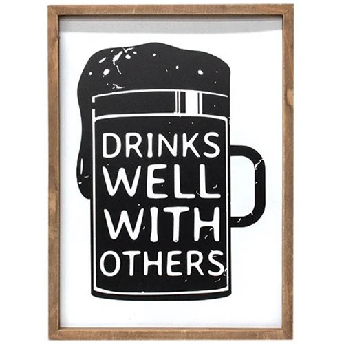 Drinks Well With Others Framed Sign - Image 2