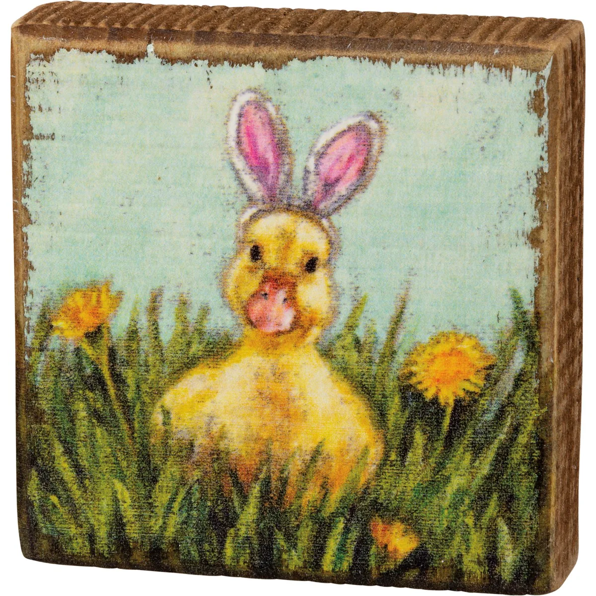 ๐ Duckling Ears 3.5" Mini Easter Block Sign