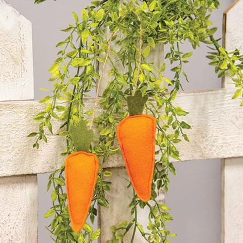 Duo Orange Carrots Felt Ornament - Image 2