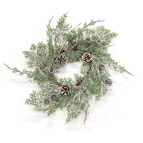 Durham Cedar and Birch Pinecone 10" Faux Evergreen Ring