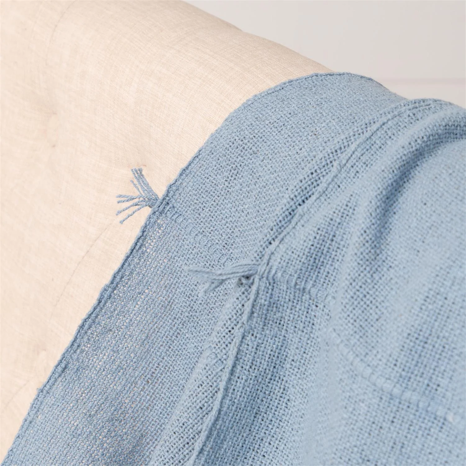 Dusty Blue Fringed Throw - Image 3
