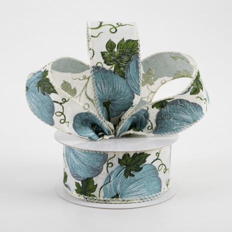 Dusty Blue Pumpkin Ribbon 1.5" x 10 yards