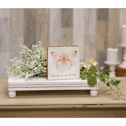 💙 Each Day Is a New Beginning Butterfly 5" Small Square Block Sign - Image 2