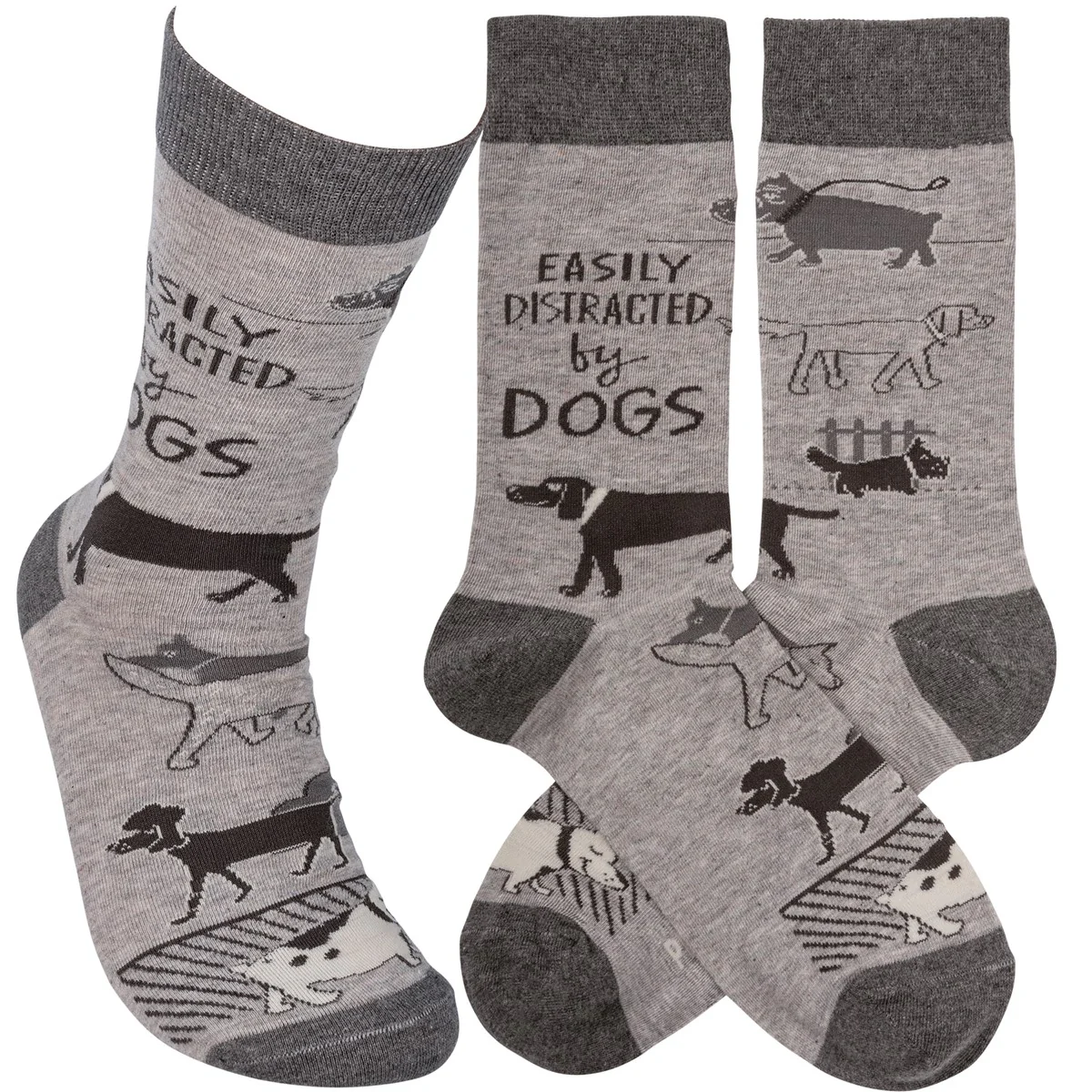 Easily Distracted By Dogs Unisex Fun Socks