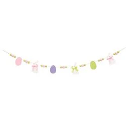 Easter Bunny & Eggs Beaded Wooden Mini Garland