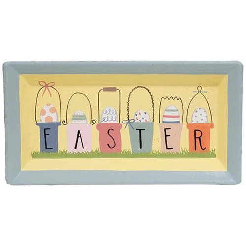 Easter Egg Buckets Decorative Rectangle Tray - Image 2